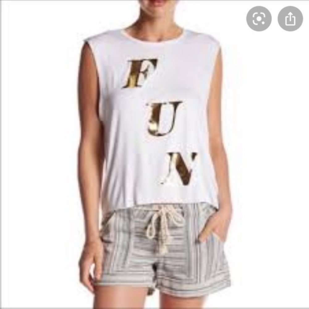 Raw Sleeveless Muscle Fun Tee